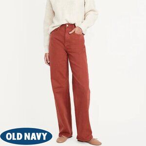 Old Navy Extra High-Waisted Wide-Leg Jeans in Red Dirt